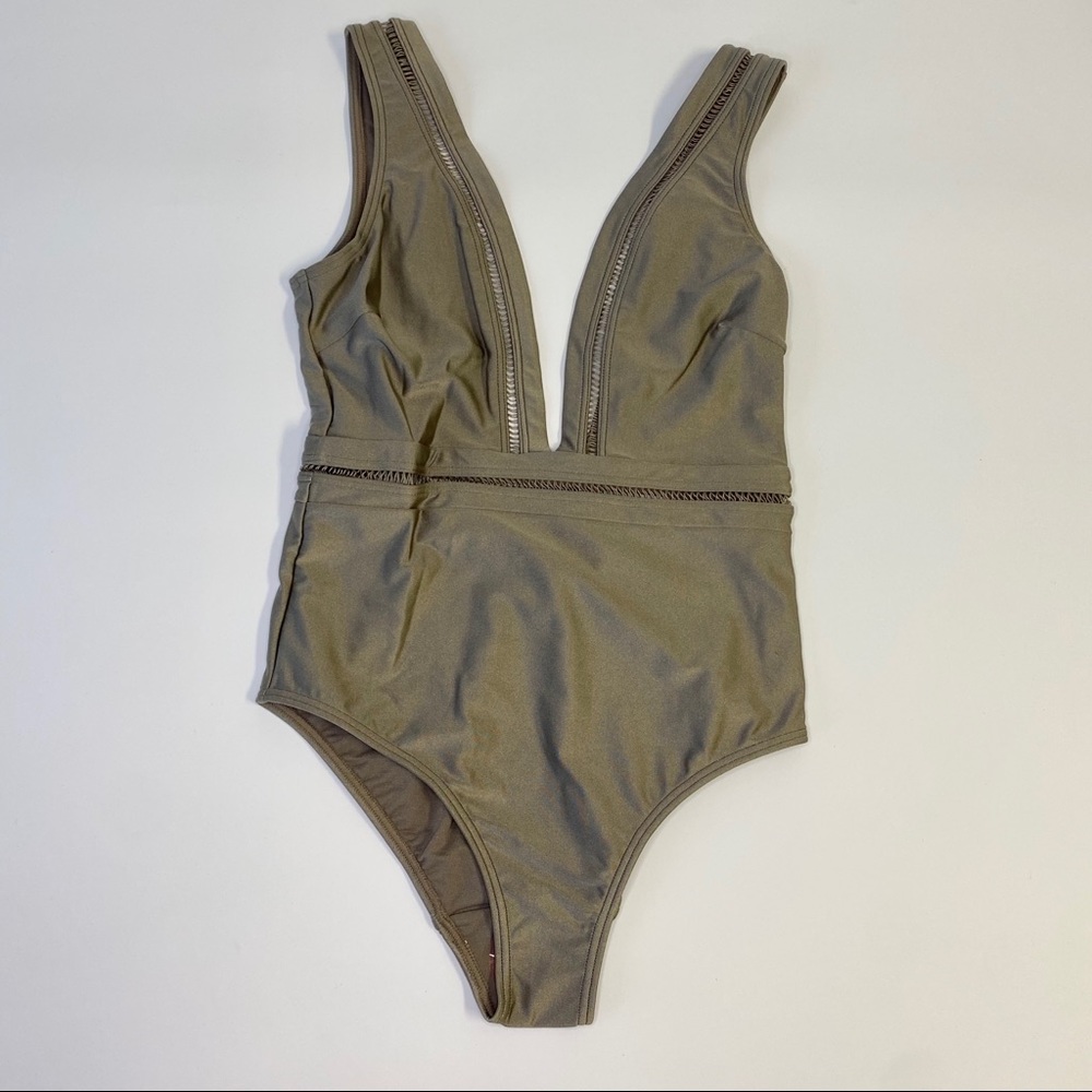Ted Baker London Pointelle Deep V Swimsuit - Picture 3 of 8